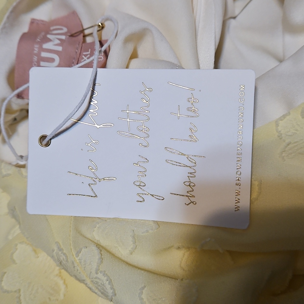 Show Me Your MuMu Merritt Pastel Yellow Daisy Mini Dress-NWT - Picture 12 of 13